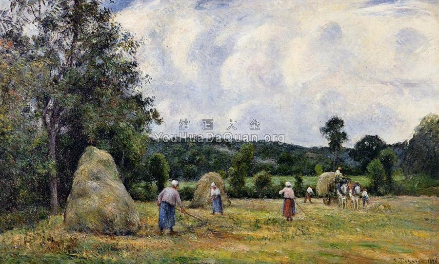 The Harvest at Montfoucault - 卡米耶·毕沙罗